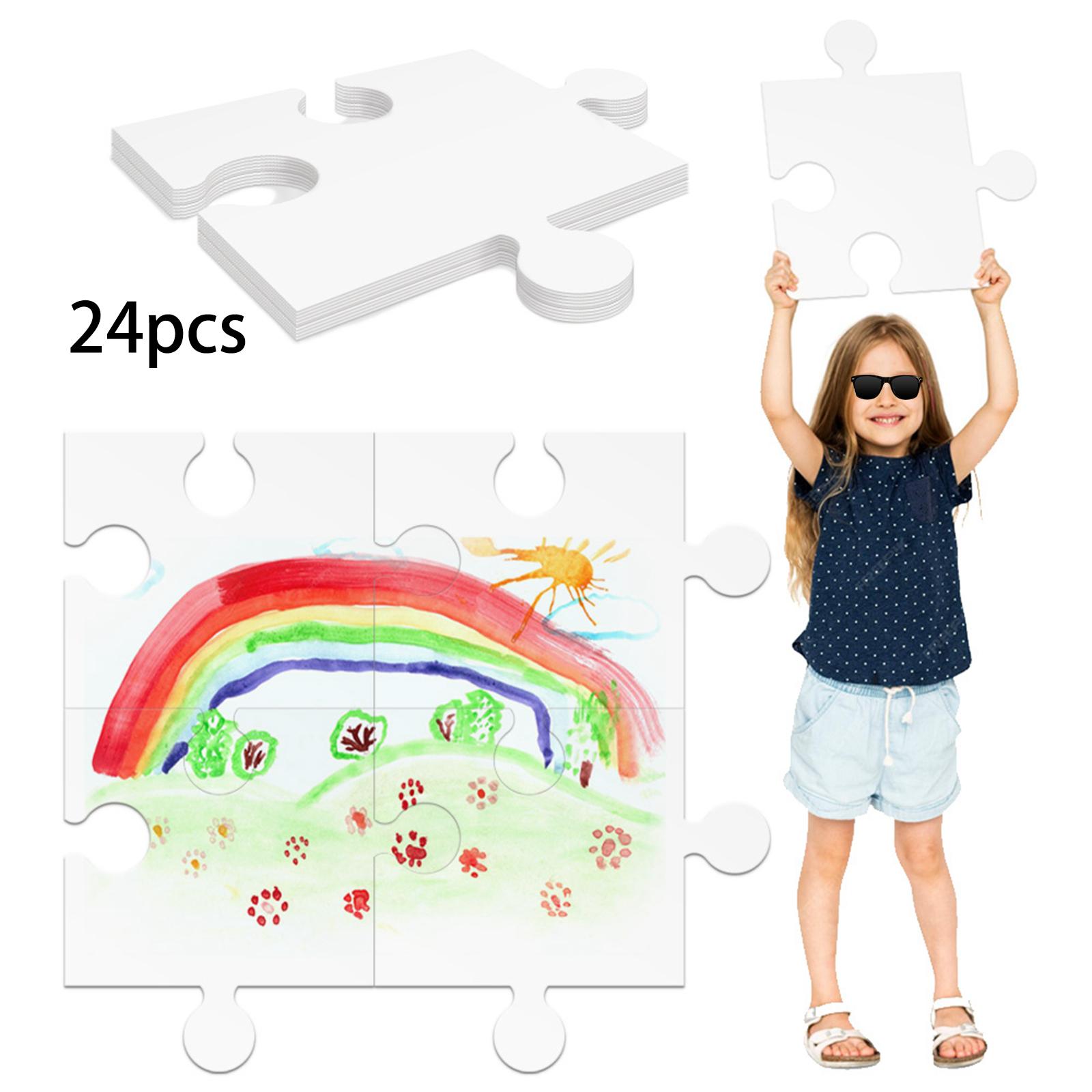 Puzzle Blank White - จิ๊กซอว์กระดาษแข็งสีขาว 24 ชิ้น ขนาด 12.01x11.02 นิ้ว
