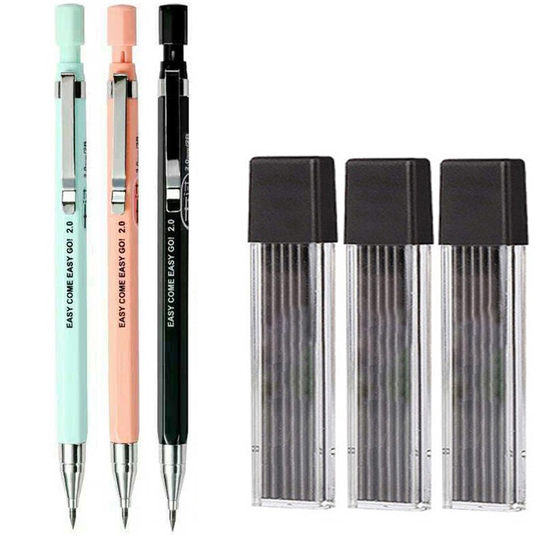 Staedtler Pencil Lumocolor - ชุดดินสอกด 2.0 มม. พร้อมไส้ดินสอสีดำ/หลากสี 2B สำหรับเขียน