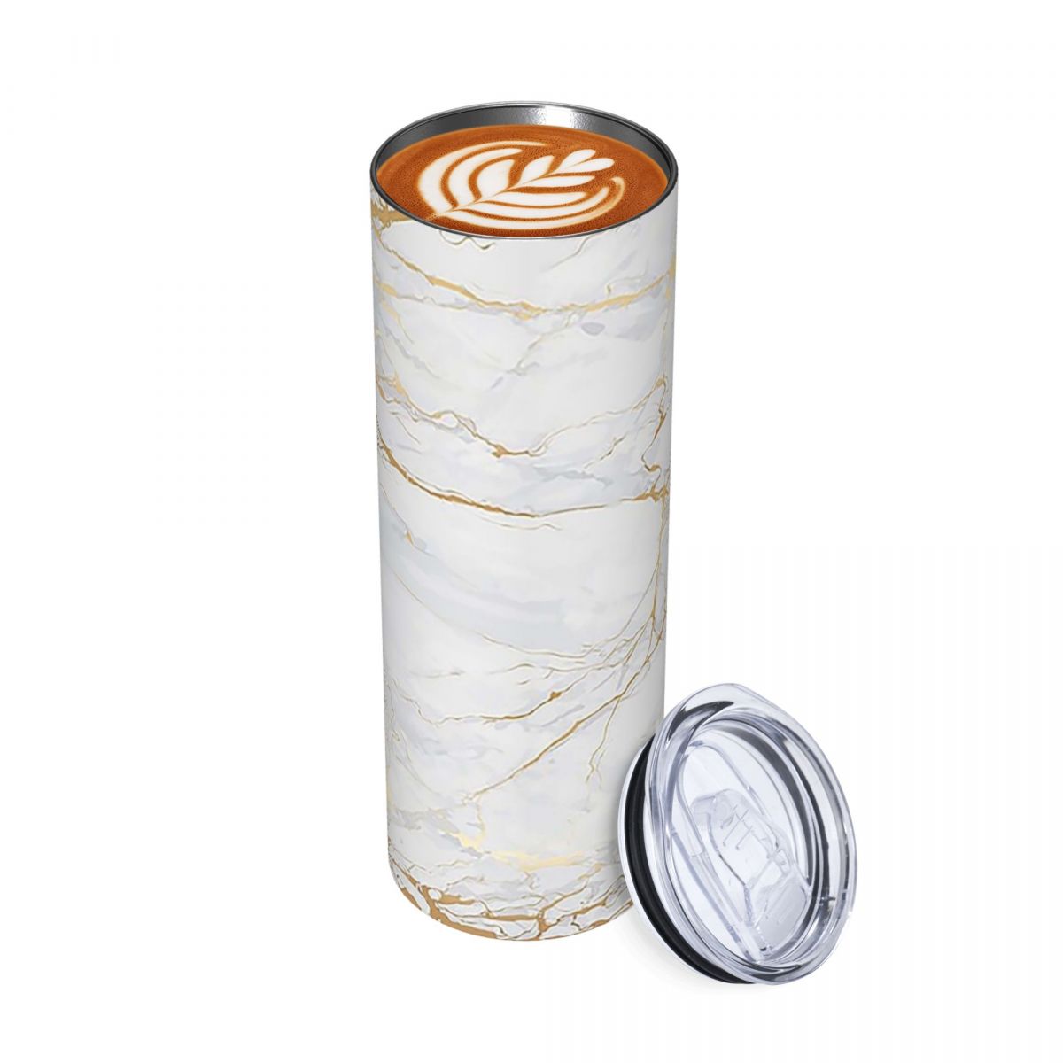 แก้วสแตนเลสสีขาวและสีทองลายหิน - Tumbler 20Oz White บทวิจารณ์และราคา