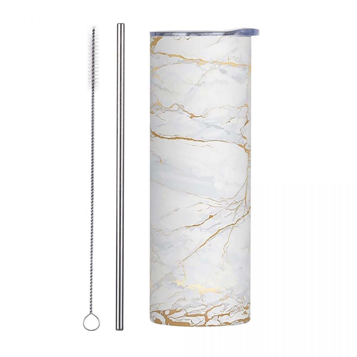 แก้วสแตนเลสสีขาวและสีทองลายหิน - Tumbler 20Oz White บทวิจารณ์และราคา